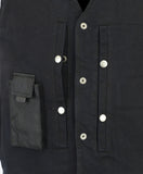 MEN'S SINGLE BACK PANEL CONCEALED CARRY DENIM VEST