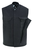 MEN’S MODERN UTILITY STYLE CANVAS MOTORCYCLE VEST