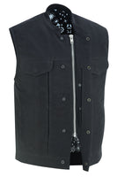 MEN’S MODERN UTILITY STYLE CANVAS MOTORCYCLE VEST