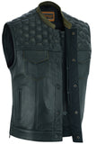 WHISKEY MOTORCYCLE MC STYLE VEST WITH HONEYCONE STYLE STITCHING CCW