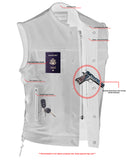 HIDDEN 10" GUN METAL ZIPPER LEATHER SIDE LACE MOTORCYCLE VEST